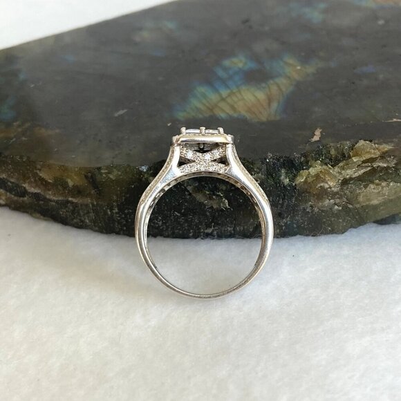 Sterling Silver 925 FZN Multi Stone Cubic Zirconia Engagement Ring Sz 6.75 - Picture 6 of 16